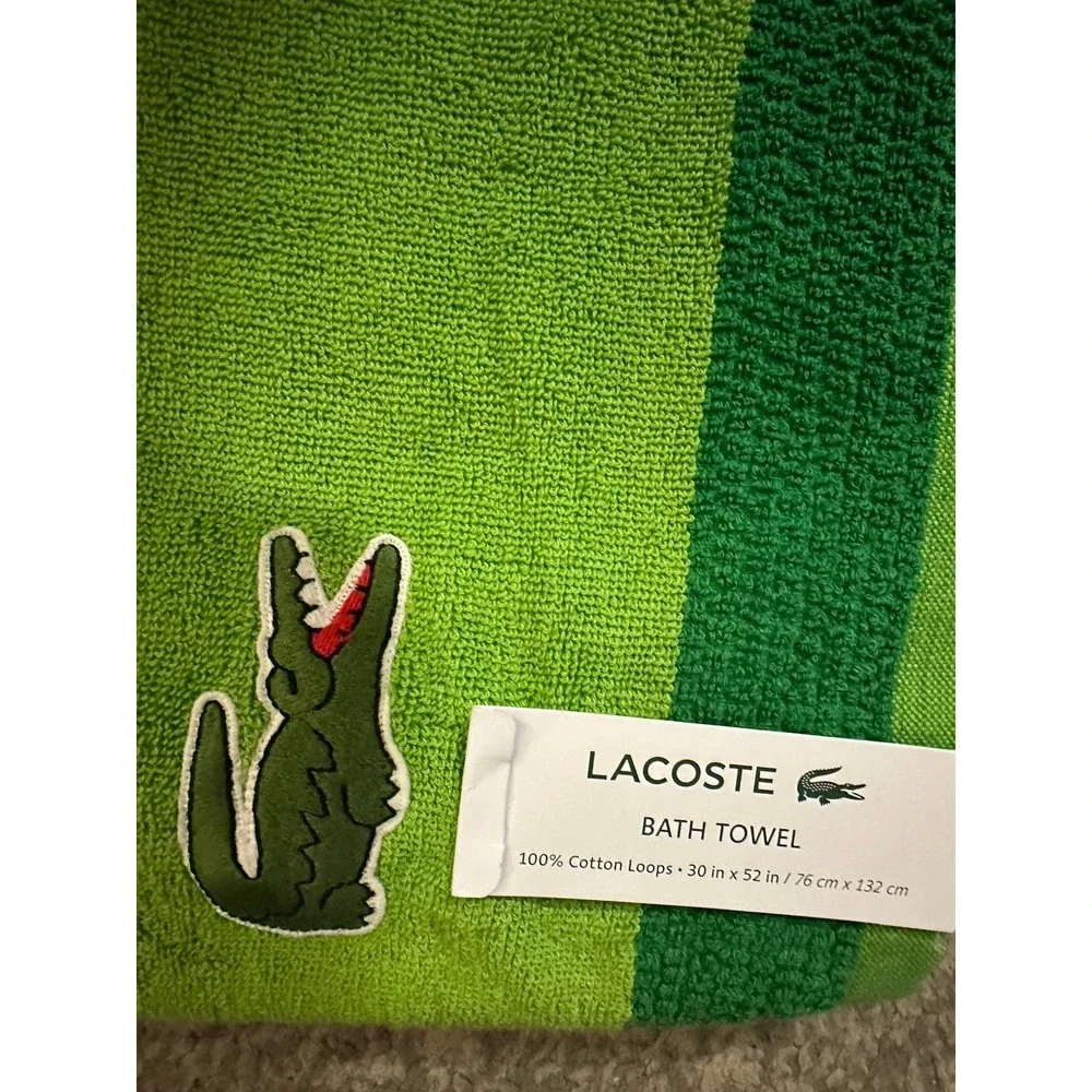 Lacoste Green Bath Towel 100% Cotton 30